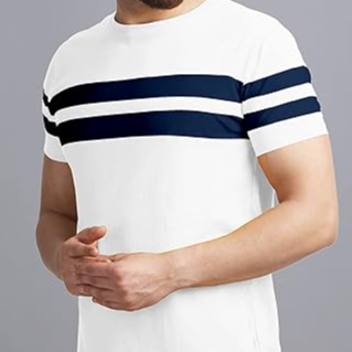 T-Shirt for Mens Double Stripes on Chest